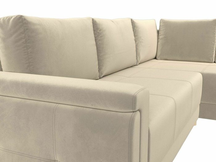 Угловой диван-кровать Лига 024 бежевого цвета правый угол - лучшие Угловые диваны в INMYROOM