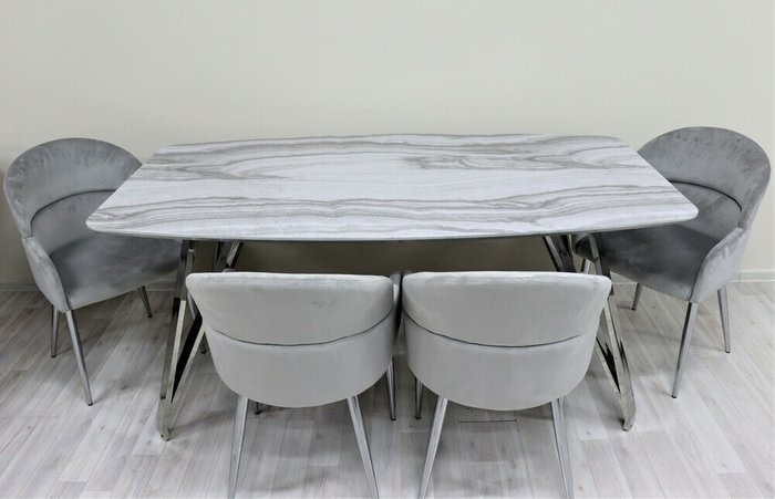 Стол обеденный Соар серо-белого цвета - купить Обеденные столы по цене 93406.0