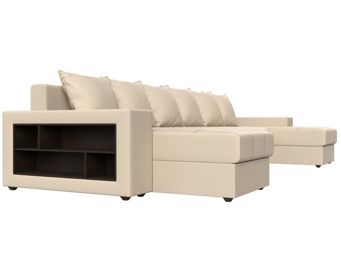 Уловой диван-кровать Дубай бежевого цвета (экокожа) - лучшие Угловые диваны в INMYROOM