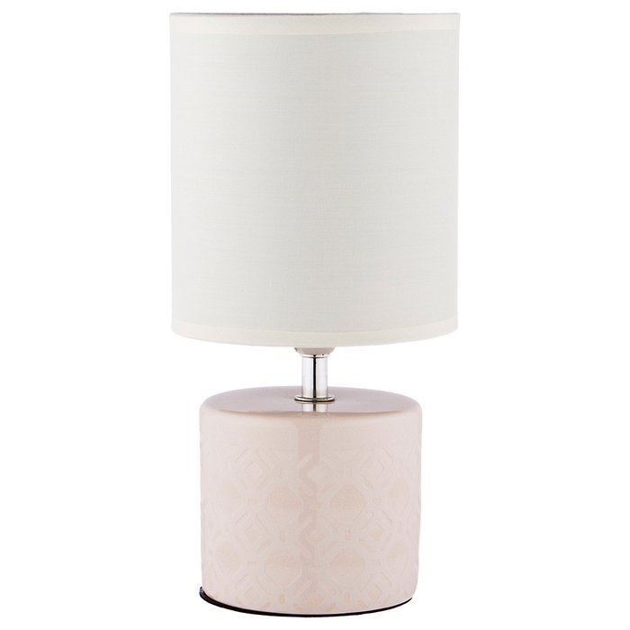 Настольная лампа с абажуром белого цвета