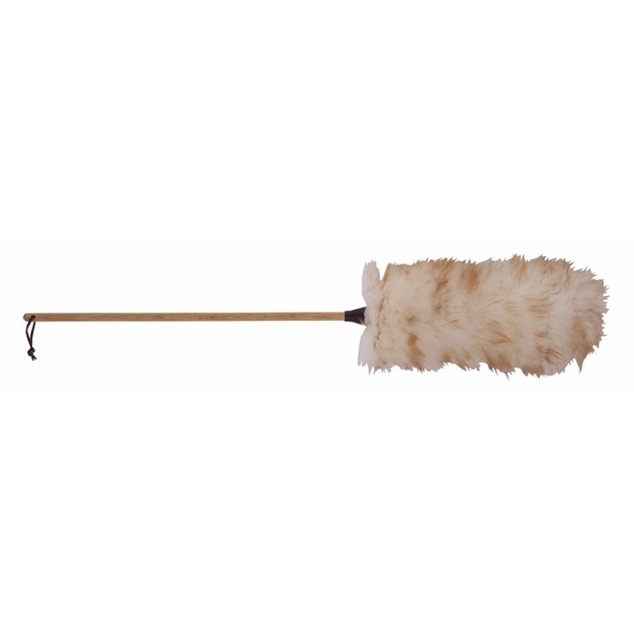 Щётка для пыли из овечьей шерсти на деревянной ручке