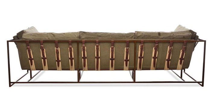 Трехместный диван Милитари на металлокаркасе - лучшие Прямые диваны в INMYROOM