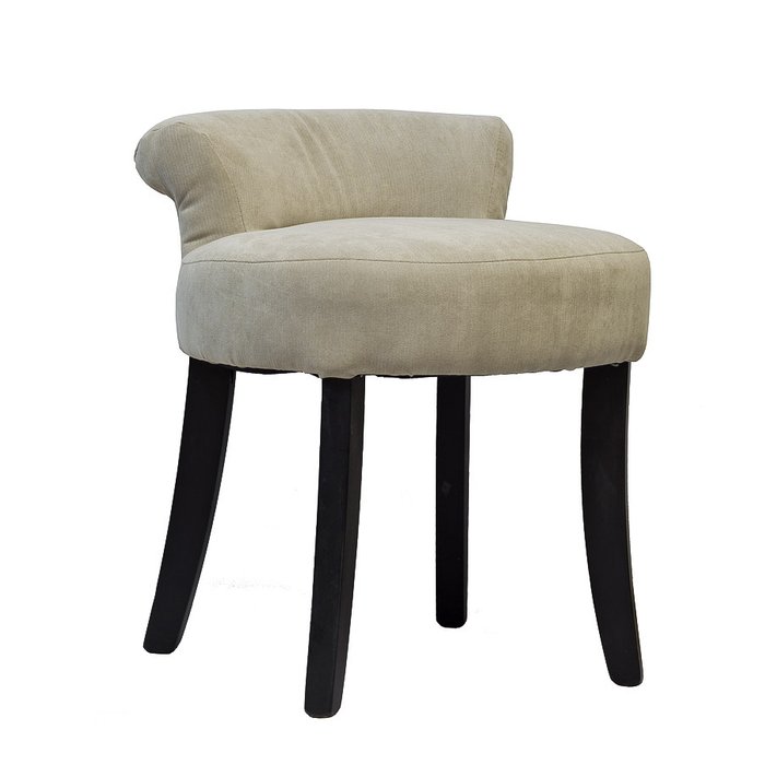 Стул Garda Decor с отделкой из льна бежевого цвета на деревянных черных ножках Стул Garda Decor с отделкой из льна бежевого цвета на деревянных черных ножках