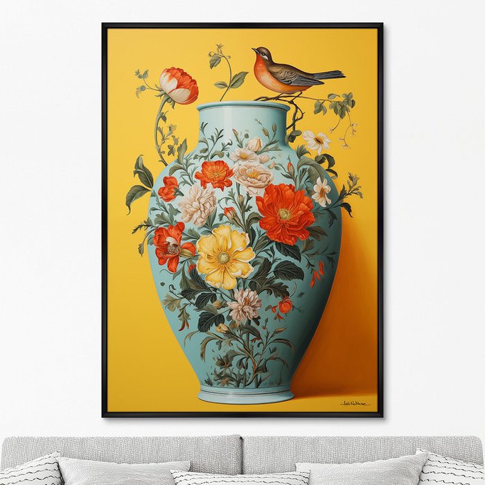 Репродукция картины China porcelain vase with bird, No 1, 2024г. - купить Картины по цене 24999.0