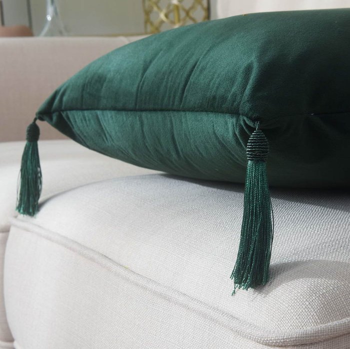 Наволочка Кэтрин 45х45 темно-зеленого цвета - лучшие Чехлы для подушек в INMYROOM