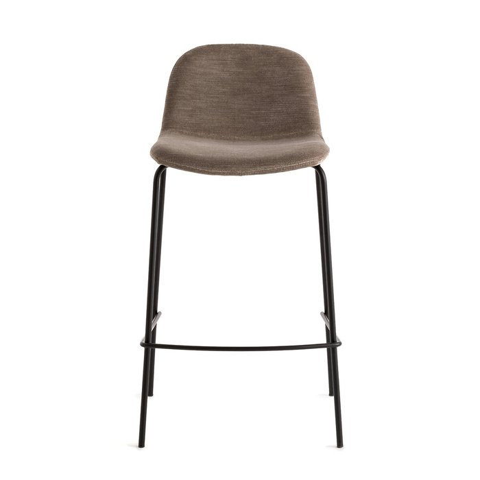 Стул барный из велюра Tibby серого цвета - купить Барные стулья по цене 37743.0