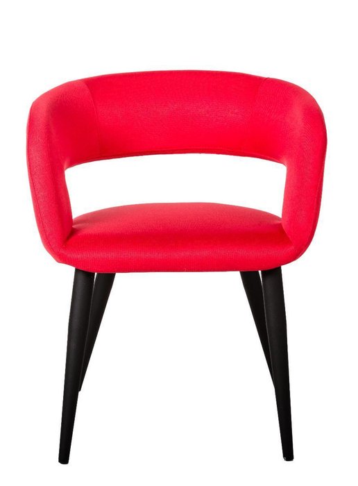 Стул с подлокотниками Hugs красного цвета на черных ножках - купить Обеденные стулья по цене 6575.0