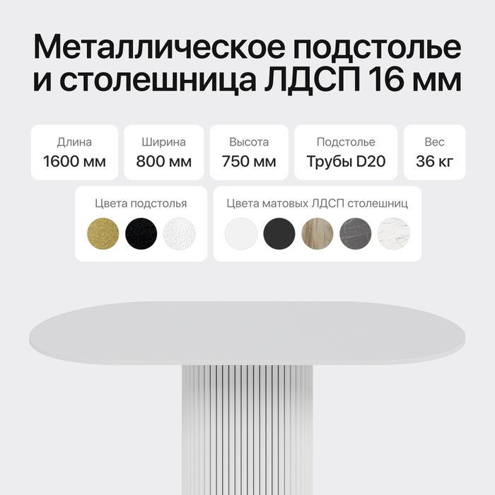 Обеденный стол Trubis Wood 160 с металлическим белым подстольем и белой столешницей - лучшие Обеденные столы в INMYROOM Обеденный стол Trubis Wood 160 с металлическим белым подстольем и белой столешницей - лучшие Обеденные столы в INMYROOM
