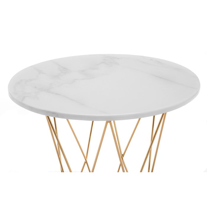 Стол Melan бело-золотого цвета - лучшие Кофейные столики в INMYROOM