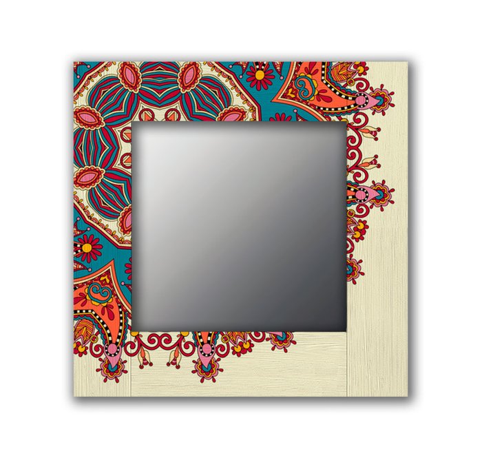 Настенное зеркало Вернон 50х65 бежевого цвета - купить Настенные зеркала по цене 13190.0