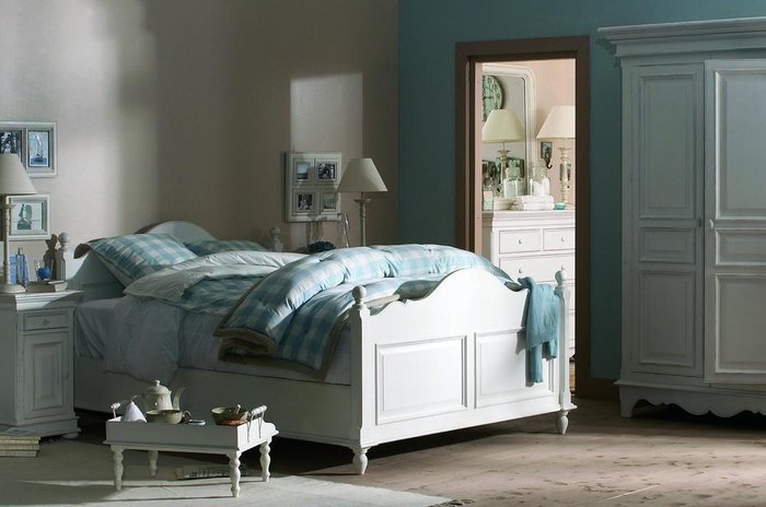 Кровать Нордик белого цвета 120х200 - купить Кровати для спальни по цене 100045.0