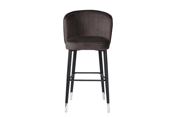 Cтул барный в обивке из велюра серо-коричневого цвета - купить Барные стулья по цене 19200.0