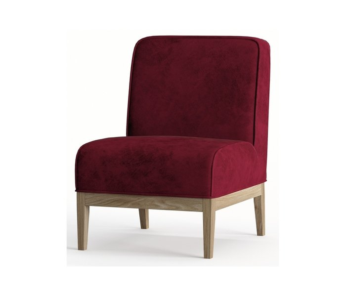 Кресло из велюра Арагорн бордового цвета