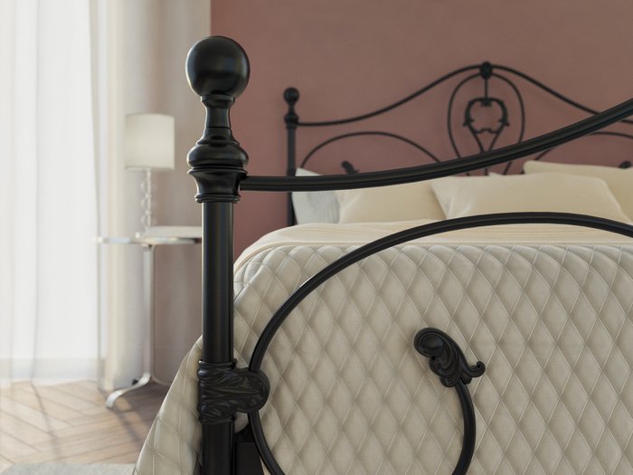 Кровать Милания 180х200 черно-глянцевого цвета - лучшие Кровати для спальни в INMYROOM