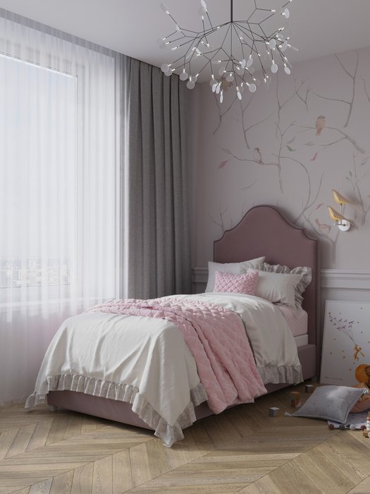 Кровать Ell 120х200 розового цвета с подъемным механизмом - лучшие Кровати для спальни в INMYROOM