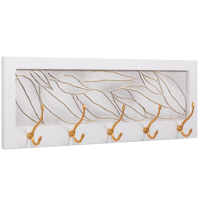 Вешалка настенная Арт бело-золотого цвета - купить Настенные вешалки по цене 13765.0