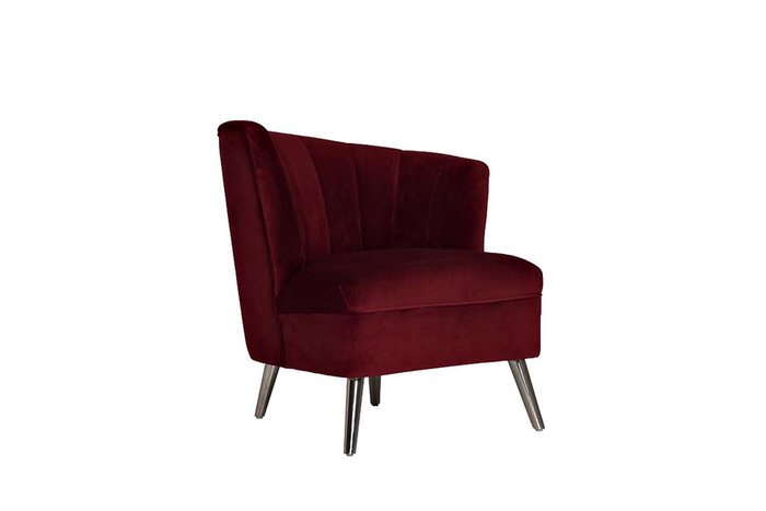 Кресло в обивке из велюра бордового цвета - купить Интерьерные кресла по цене 46400.0