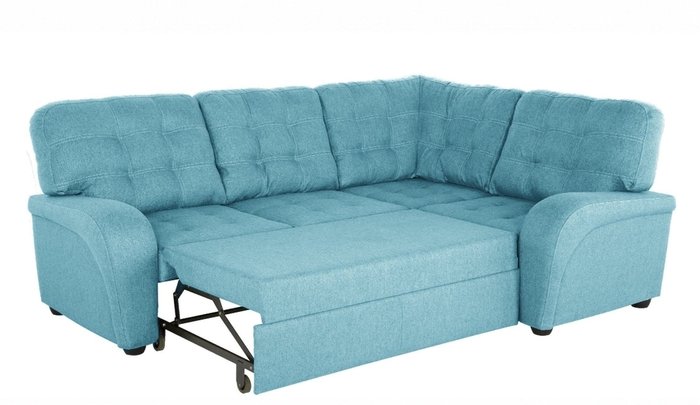 Угловой диван-кровать Сидней с тумбой Ecomania голубого цвета - лучшие Угловые диваны в INMYROOM