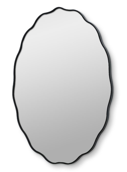 Настенное зеркало Fancy Oval 60х80 черного цвета - купить Настенные зеркала по цене 22700.0
