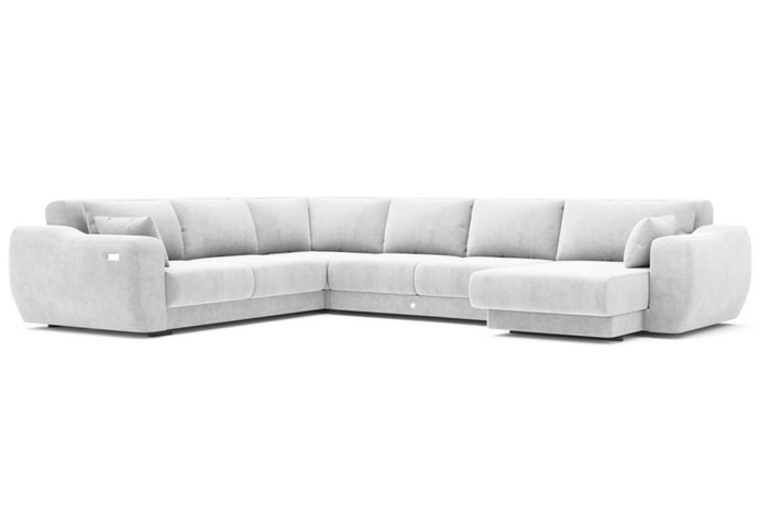 Модульный диван-кровать светло-серого цвета