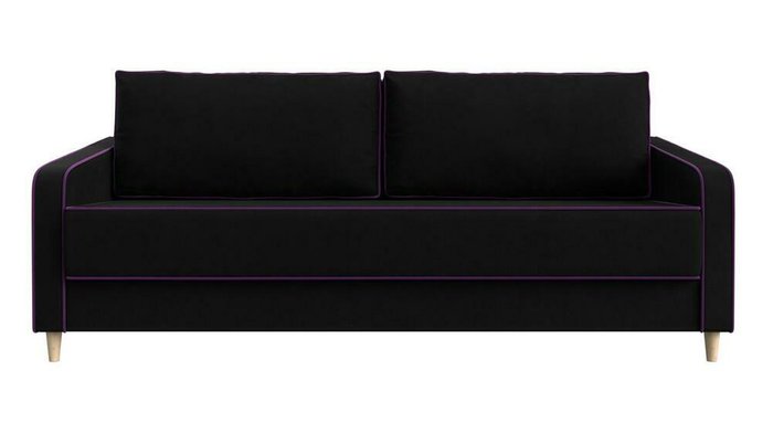Прямой диван-кровать Варшава черного цвета - купить Прямые диваны по цене 56999.0