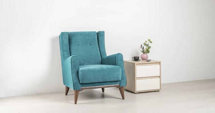 Кресло Плимут бирюзового цвета - купить Интерьерные кресла по цене 14572.0