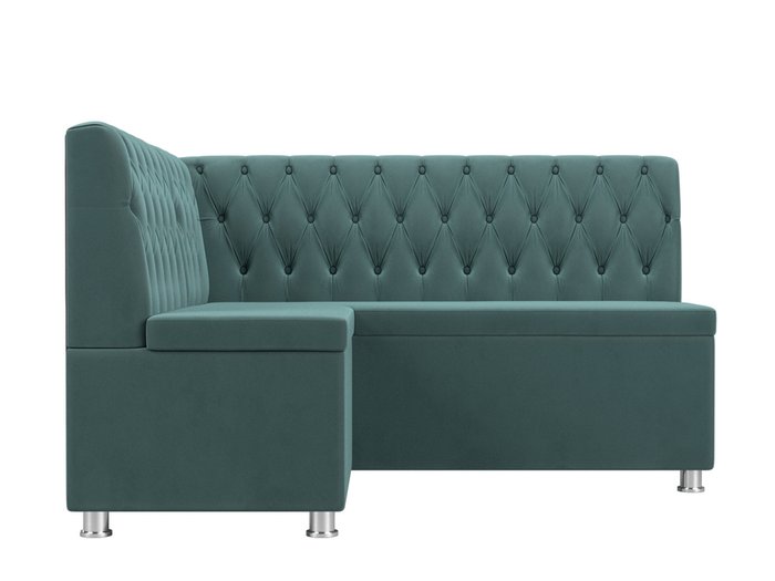 Кухонный угловой диван Мирта бирюзового цвета левый угол - купить Угловые диваны по цене 38999.0