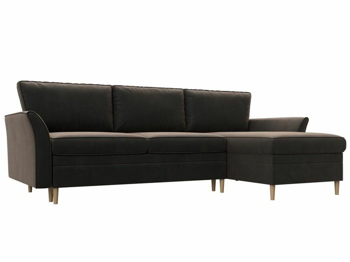 Угловой диван-кровать София коричневого цвета правый угол