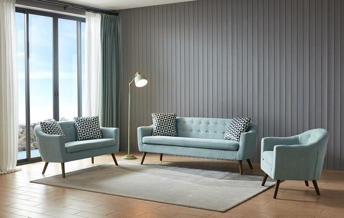 Прямой диван Florence L бирюзового цвета - купить Прямые диваны по цене 45850.0