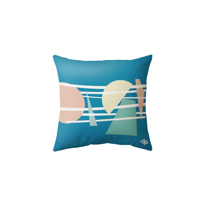 Декоративная подушка Geometry синего цвета