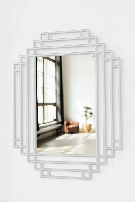 Настенное зеркало Riserva белого цвета - лучшие Настенные зеркала в INMYROOM