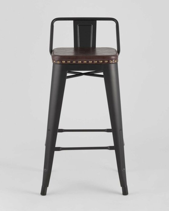 Полубарный стул Tolix Soft черного цвета - лучшие Барные стулья в INMYROOM
