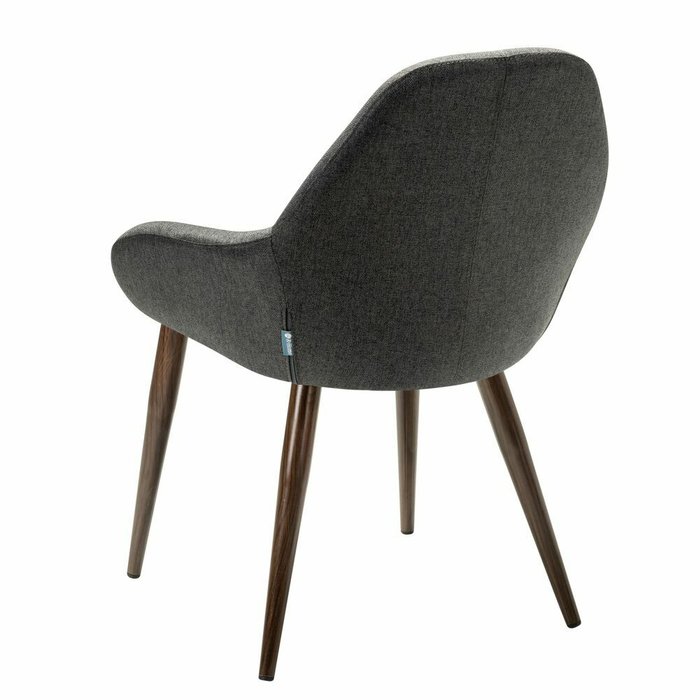 Стул-кресло Kent серого цвета на коричневых ножках - лучшие Обеденные стулья в INMYROOM