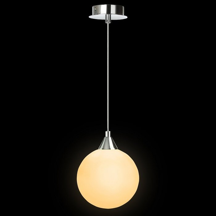 Подвесной светильник из металла и бежевого стекла - купить Подвесные светильники по цене 895.0