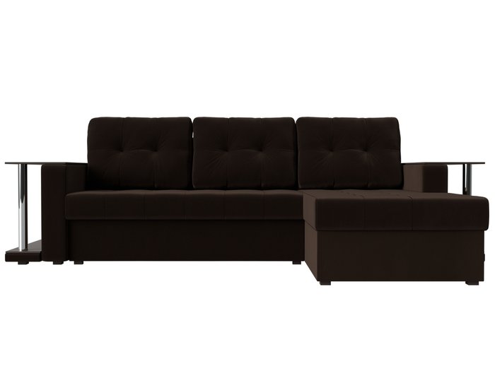 Угловой диван-кровать Даллас коричневого цвета - купить Угловые диваны по цене 42690.0