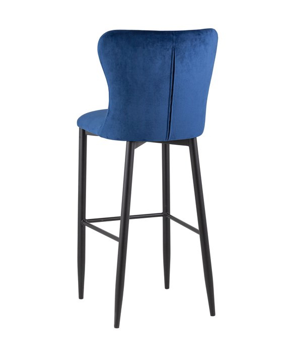 Стул полубарный Лилиан в обивке из вельвета темно-синего цвета - купить Барные стулья по цене 4990.0