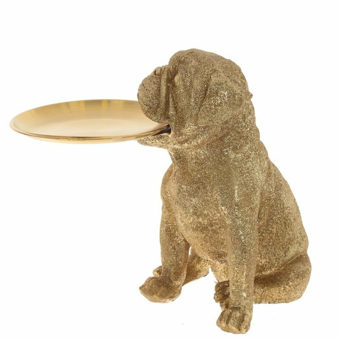 Копилка Собака золотого цвета - лучшие Фигуры и статуэтки в INMYROOM