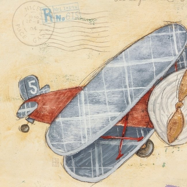 Квадратный постер Vintage Aircraft в винтажном стиле  - лучшие Картины в INMYROOM