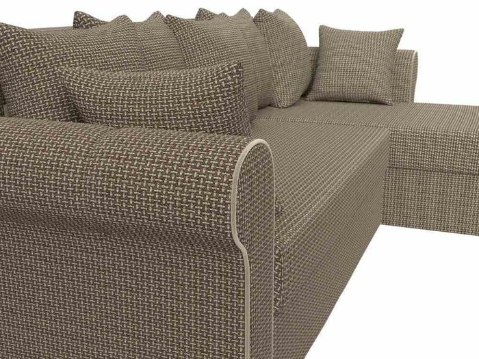Угловой диван-кровать Рейн бежево-коричневого цвета правый угол - лучшие Угловые диваны в INMYROOM