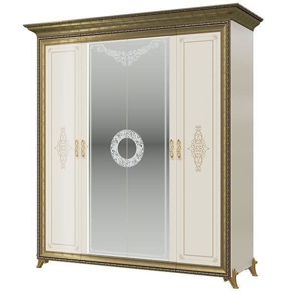 Шкаф с зеркалом Версаль цвета слоновой кости