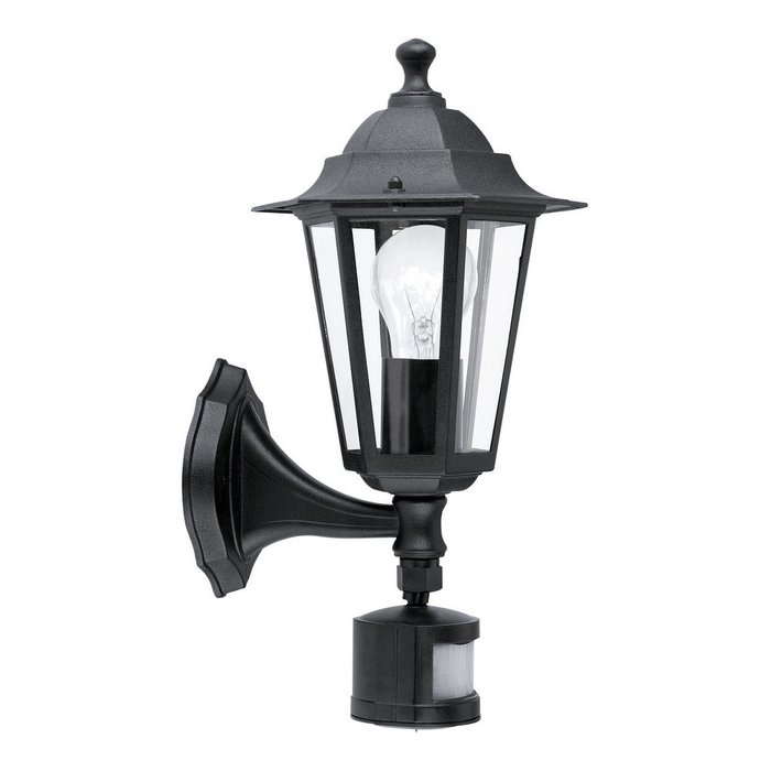 Уличный настенный светильник Laterna черного цвета