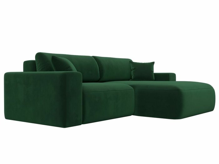 Угловой диван-кровать Лига 036 Классик темно-зеленого цвета правый угол - лучшие Угловые диваны в INMYROOM
