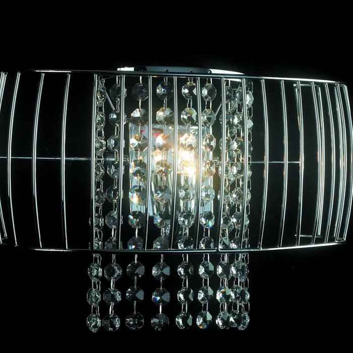 Настенный светильник Illuminati с прозрачными кулонами за металлической решеткой - лучшие Бра и настенные светильники в INMYROOM