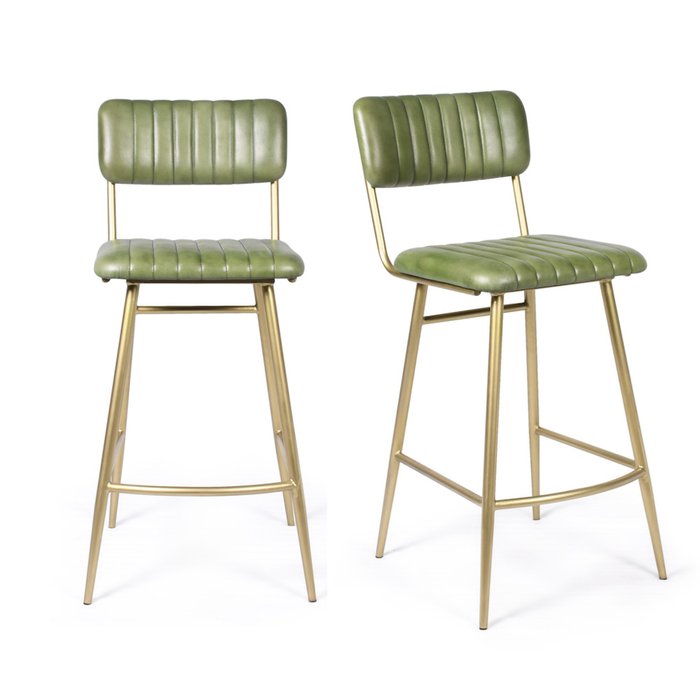 Набор из двух барных стульев Керала зеленого цвета