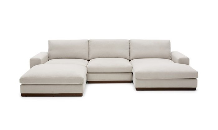 Модульный угловой диван белого цвета