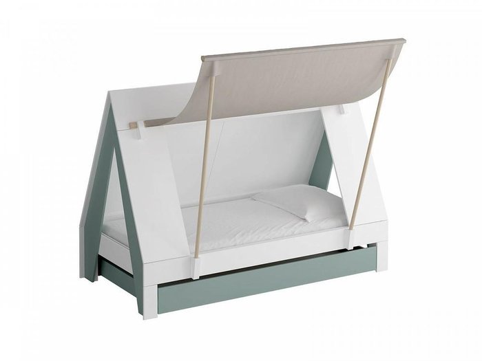 Кровать Campi с бирюзовыми вставками - лучшие Одноярусные кроватки в INMYROOM