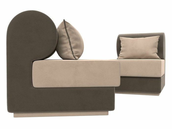 Набор из двух кресел Кипр коричнево-бежевого цвета - лучшие Комплекты мягкой мебели в INMYROOM