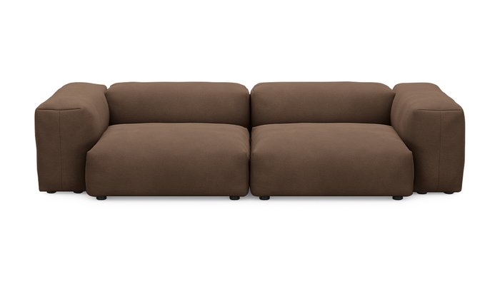 Прямой диван Фиджи двухсекционный коричневого цвета