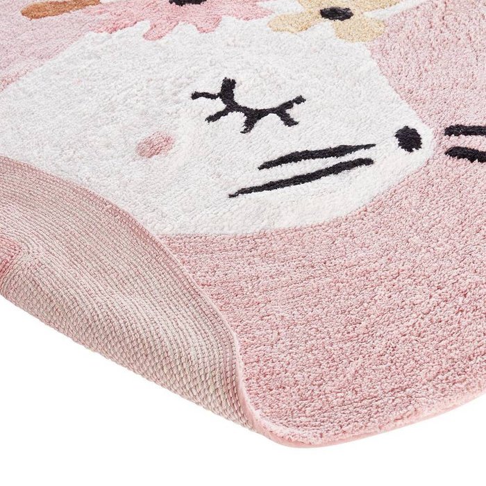 Коврик детский Lapin Fleuri 120x120 розового цвета - лучшие Ковры для детской в INMYROOM Коврик детский Lapin Fleuri 120x120 розового цвета - лучшие Ковры для детской в INMYROOM