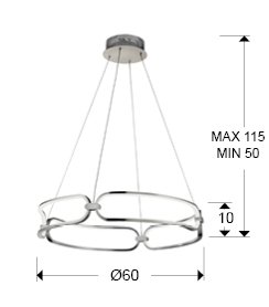 Подвесной светильник Colette LED хром 60Ø DIM - купить Подвесные люстры по цене 74990.0 Подвесной светильник Colette LED хром 60Ø DIM - купить Подвесные люстры по цене 74990.0